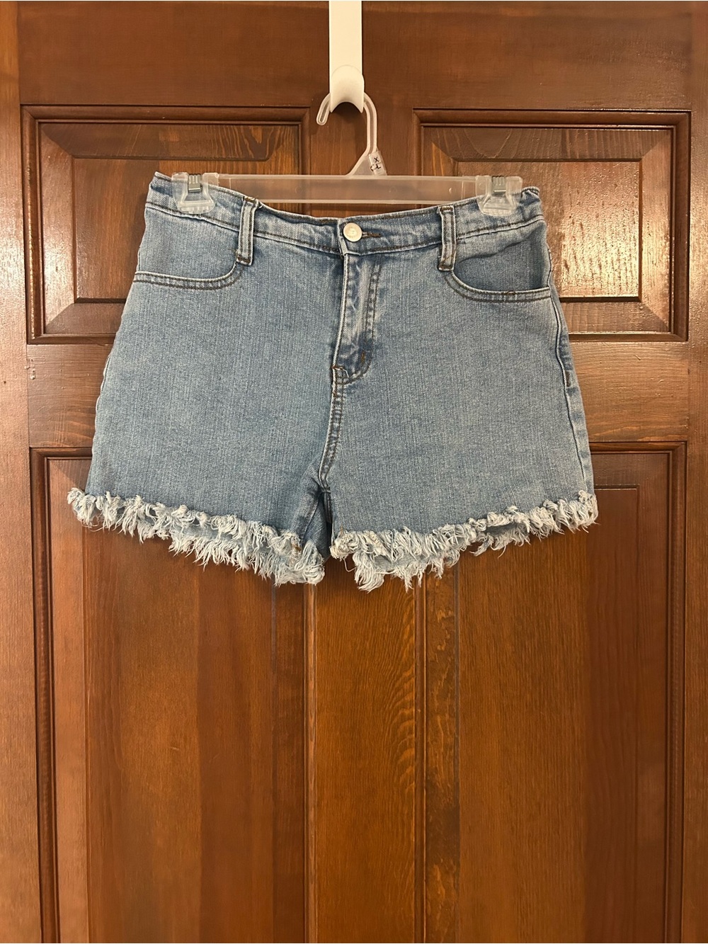 Hayden Girls Light Blue Frayed Hem Denim Shorts